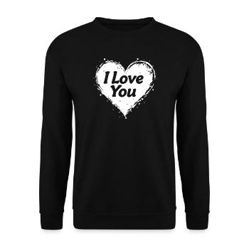 I Love You, White - Unisex Sweatshirt - black - Front - Alina (178cm) & Michal (187cm)