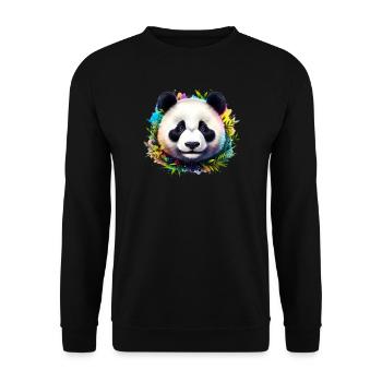 Panda - Unisex Pullover - Schwarz - Vorne - Alina (178cm) & Michal (187cm)