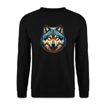 Wolf - Unisex Pullover - Schwarz - Vorne - Alina (178cm) & Michal (187cm)