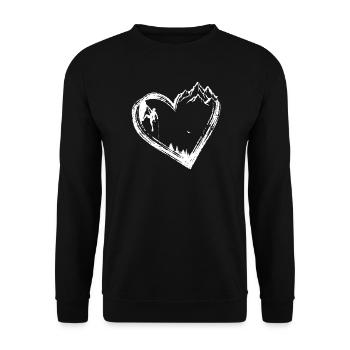 Bergherz-Kletterer - Unisex Pullover - Schwarz - Vorne - Alina (178cm) & Michal (187cm)