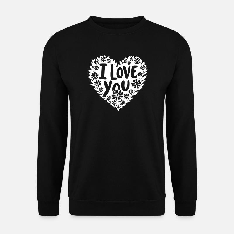 Ich liebe dich, Weiß - Unisex Pullover - Schwarz