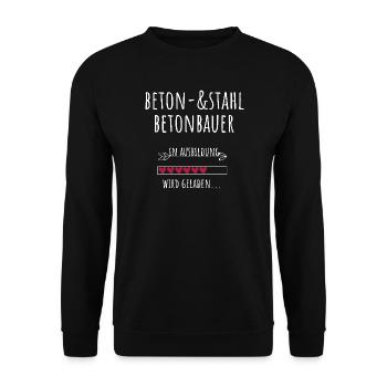 Beton und Stahlbetonbauer Ausbildung Beruf - Unisex Pullover - Schwarz - Vorne - Alina (178cm) & Michal (187cm)