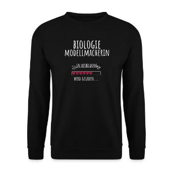 Biologiemodellmacherin Ausbildung Beruf Geschenk - Unisex Pullover - Schwarz - Vorne - Alina (178cm) & Michal (187cm)