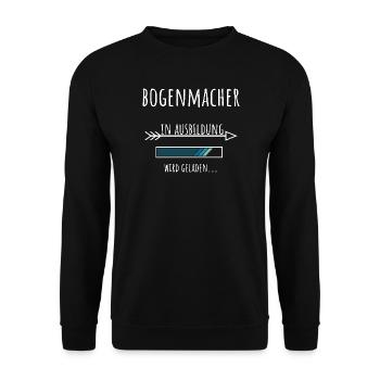 Bogenmacher Ausbildung Beruf Geschenk - Unisex Pullover - Schwarz - Vorne - Alina (178cm) & Michal (187cm)