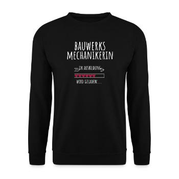 Bauwerksmechanikerin Ausbildung Beruf Geschenk - Unisex Pullover - Schwarz - Vorne - Alina (178cm) & Michal (187cm)
