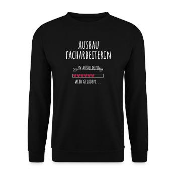 Ausbaufacharbeiterin Ausbildung Beruf Geschenk - Unisex Pullover - Schwarz - Vorne - Alina (178cm) & Michal (187cm)