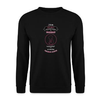 Secret Maman Grande Sœur - Sweat-shirt Unisexe - noir - Devant - Alina (178cm) & Michal (187cm)