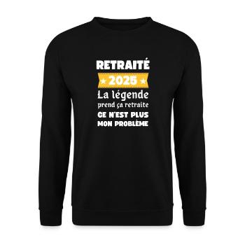 La Légende Retraite 2025 - Sweat-shirt Unisexe - noir - Devant - Alina (178cm) & Michal (187cm)