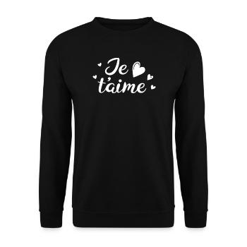 Ich liebe dich - Unisex Pullover - Schwarz - Vorne - Alina (178cm) & Michal (187cm)
