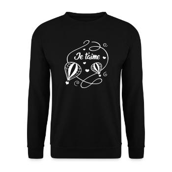 Ich liebe dich - Unisex Pullover - Schwarz - Vorne - Alina (178cm) & Michal (187cm)