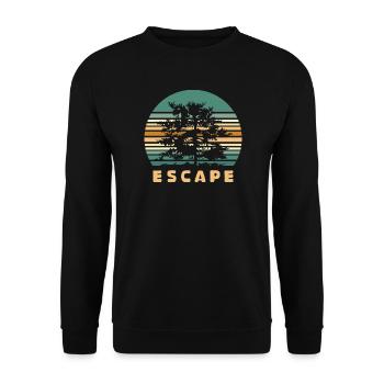 Escape Forest Design – Retro Nature Adventure Logo - Unisex Sweatshirt - black - Front - Alina (178cm) & Michal (187cm)