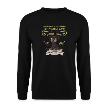 Mud-Splashed Pup: Cat's Fault - Unisex Sweatshirt - black - Front - Alina (178cm) & Michal (187cm)