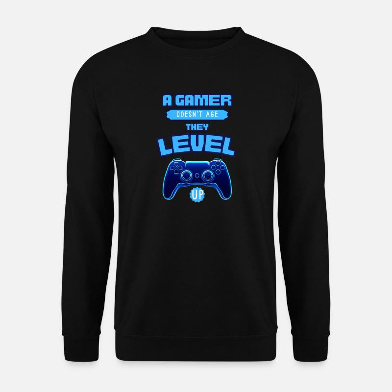 Gamer Level Up Neon Controller - Unisex Sweatshirt - black