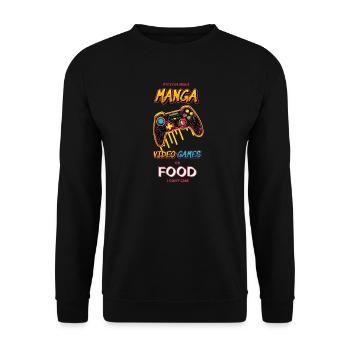 Manga Neon Gamer - Sweat-shirt Unisexe - noir - Devant - Alina (178cm) & Michal (187cm)