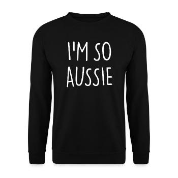 I'M SO AUSSIE Australien - Unisex Pullover - Schwarz - Vorne - Alina (178cm) & Michal (187cm)