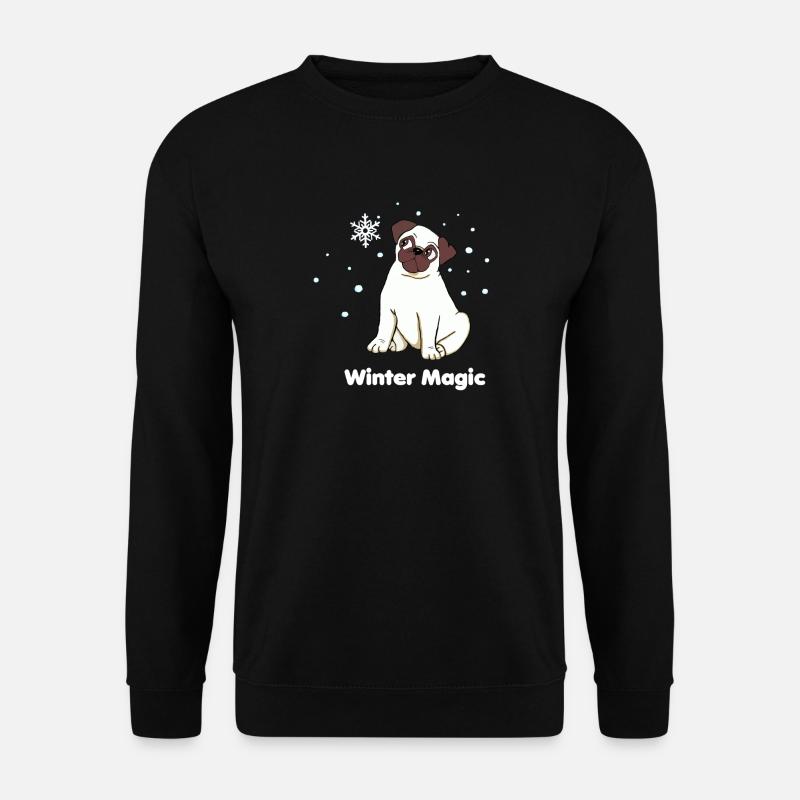 Winterzauber Mops - Unisex Pullover - Schwarz