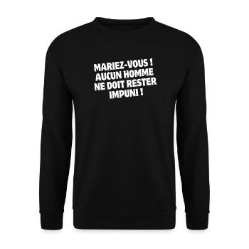 wedding, wedding humor, getting married - Unisex Sweatshirt - black - Front - Alina (178cm) & Michal (187cm)