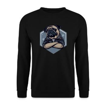 Pug Dog - Unisex Sweatshirt - black - Front - Alina (178cm) & Michal (187cm)