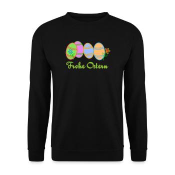 Ostereier zu Ostern - Unisex Pullover - Schwarz - Vorne - Alina (178cm) & Michal (187cm)