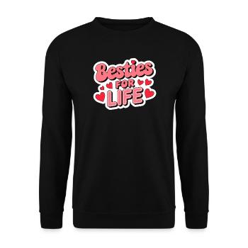 besties for life Galentine’s Day 2026 - Sweat-shirt Unisexe - noir - Devant - Alina (178cm) & Michal (187cm)