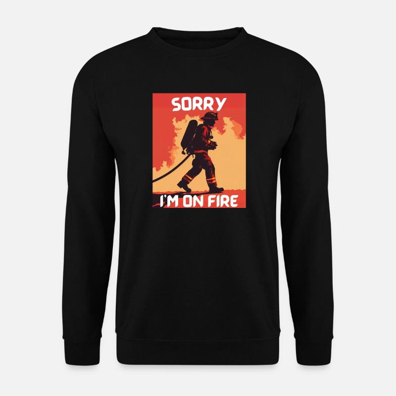 Pompier en feu - Sweat-shirt Unisexe - noir