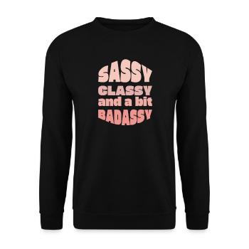 Freche, elegante, coole Typografie-T-Shirts - Unisex Pullover - Schwarz - Vorne - Alina (178cm) & Michal (187cm)