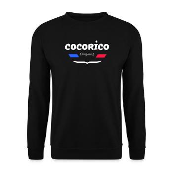 Cocorico Original – Design Français - Sweat-shirt Unisexe - noir - Devant - Alina (178cm) & Michal (187cm)
