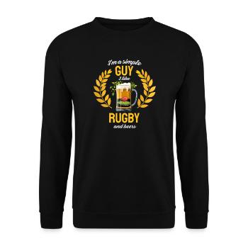 Simple Rugby Beers Guy - Unisex Sweatshirt - black - Front - Alina (178cm) & Michal (187cm)