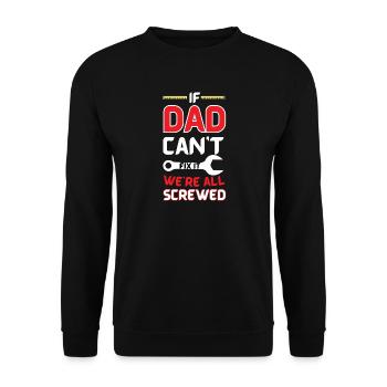 Papa Flick-Humor-Tee - Unisex Pullover - Schwarz - Vorne - Alina (178cm) & Michal (187cm)
