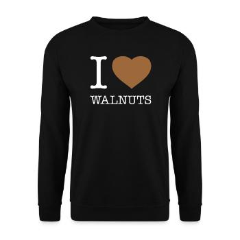 I LOVE WALNUTS - Unisex Sweatshirt - black - Front - Alina (178cm) & Michal (187cm)