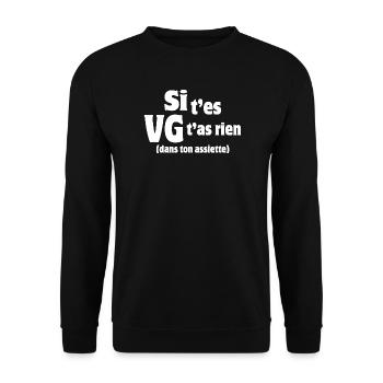 vegan, vegetarian, vegan humor - Unisex Sweatshirt - black - Front - Alina (178cm) & Michal (187cm)