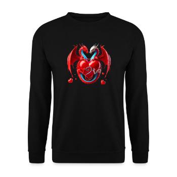 Drachenherz Liebesduett - Unisex Pullover - Schwarz - Vorne - Alina (178cm) & Michal (187cm)