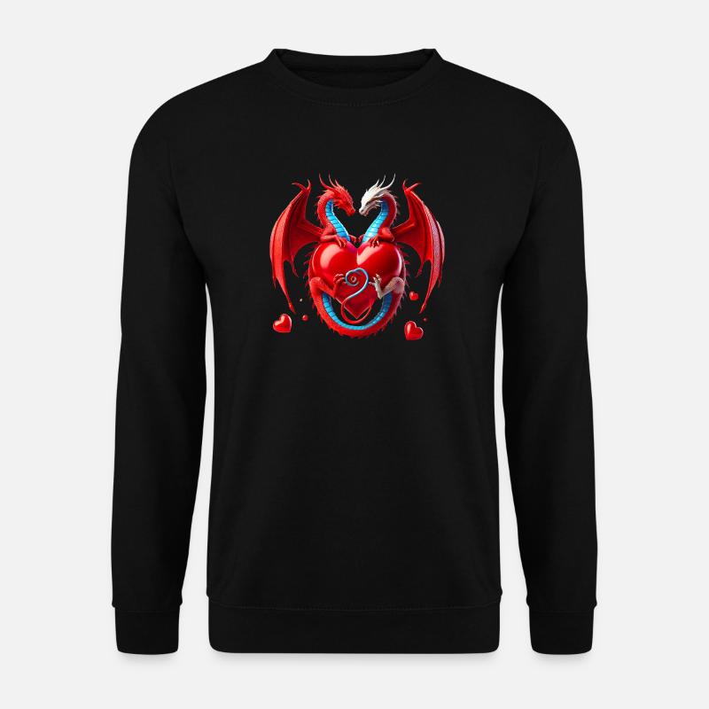 Drachenherz Liebesduett - Unisex Pullover - Schwarz