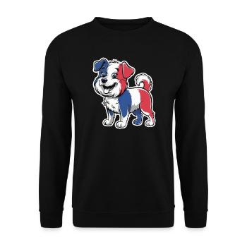 Dog in the colors of the French flag 2026 - Unisex Sweatshirt - black - Front - Alina (178cm) & Michal (187cm)