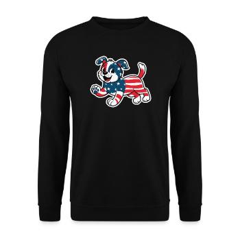Chien aux couleurs du drapeau américain 2026 - Sweat-shirt Unisexe - noir - Devant - Alina (178cm) & Michal (187cm)