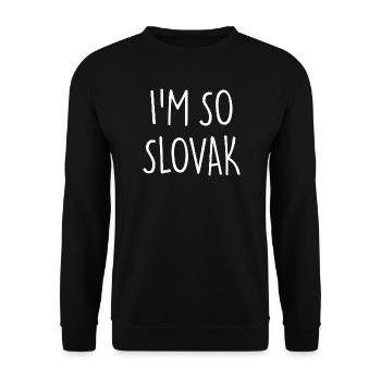 I'M SO SLOVAK Slovakia - Unisex Sweatshirt - black - Front - Alina (178cm) & Michal (187cm)