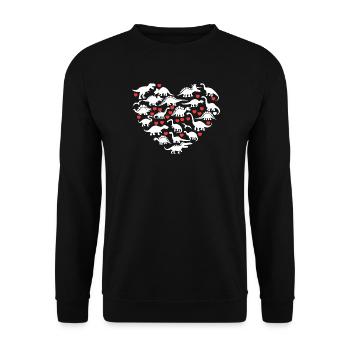 I Love Dinosaurs - Unisex Sweatshirt - black - Front - Alina (178cm) & Michal (187cm)