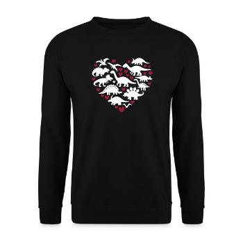 I Love Dinosaurs - Unisex Sweatshirt - black - Front - Alina (178cm) & Michal (187cm)