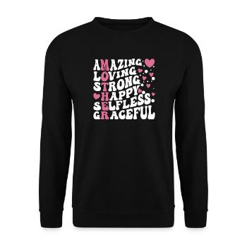 Die beste Mutter aller Zeiten - Unisex Pullover - Schwarz - Vorne - Alina (178cm) & Michal (187cm)