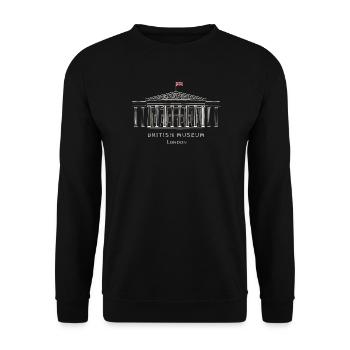 London, British Museum, England, Hand Drawing - Unisex Sweatshirt - black - Front - Alina (178cm) & Michal (187cm)