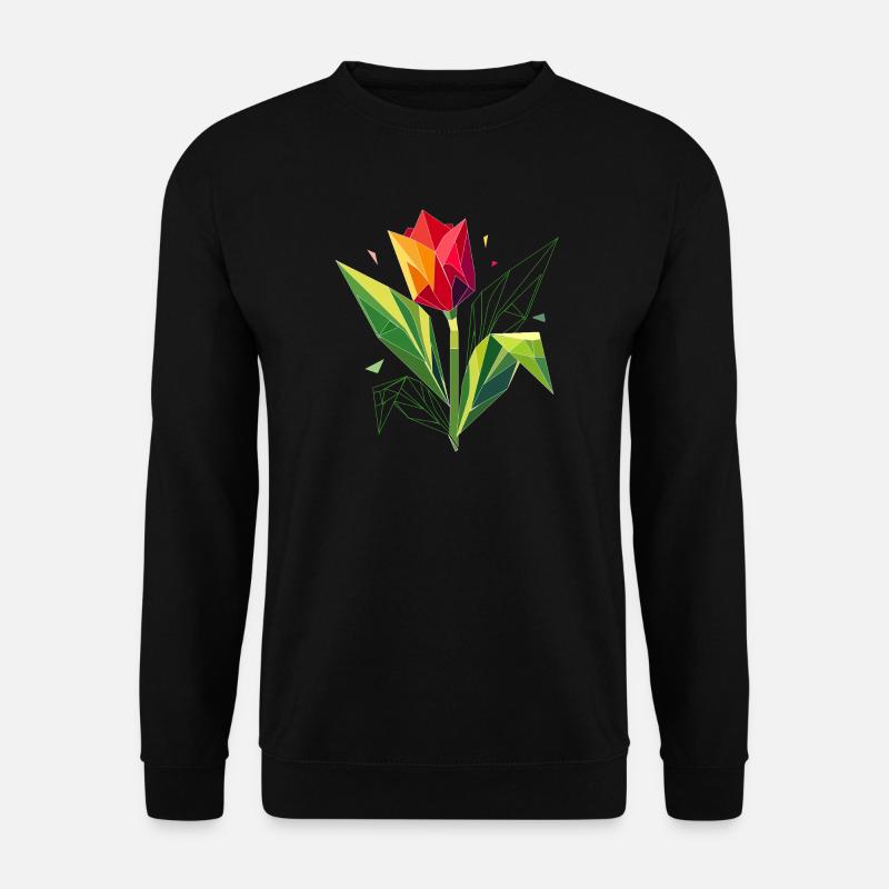 Geometric tulip – elegance in polygons - Unisex Sweatshirt - black