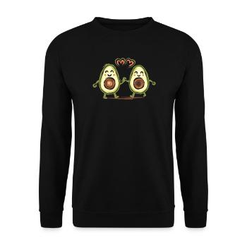 Funny Avocado Couple – Love & Friendship - Unisex Sweatshirt - black - Front - Alina (178cm) & Michal (187cm)