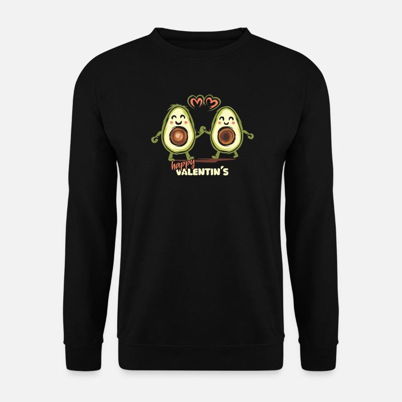 Lustiges Avocado-Design – Happy Valentin's - Unisex Pullover - Schwarz