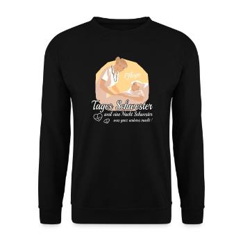 Tages Schwester - Unisex Pullover - Schwarz - Vorne - Alina (178cm) & Michal (187cm)