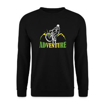 Bike Adventure Tours Mountainbike Shirt Geschenk - Unisex Pullover - Schwarz - Vorne - Alina (178cm) & Michal (187cm)