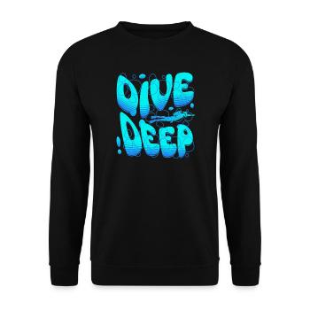 Dive Deep Tauche ein in die Unterwasserwelt - Unisex Pullover - Schwarz - Vorne - Alina (178cm) & Michal (187cm)