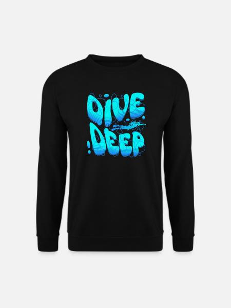 Dive Deep Tauche ein in die Unterwasserwelt - Unisex Pullover - Schwarz