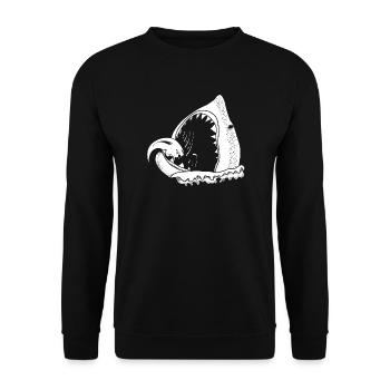 white shark - Unisex Pullover - Schwarz - Vorne - Alina (178cm) & Michal (187cm)