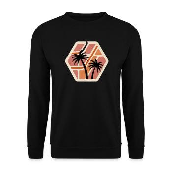 Geometrische tropische Wurzeln - Unisex Pullover - Schwarz - Vorne - Alina (178cm) & Michal (187cm)