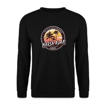 Marsa Alam Égypte Vintage Palmier Design - Sweat-shirt Unisexe - noir - Devant - Alina (178cm) & Michal (187cm)